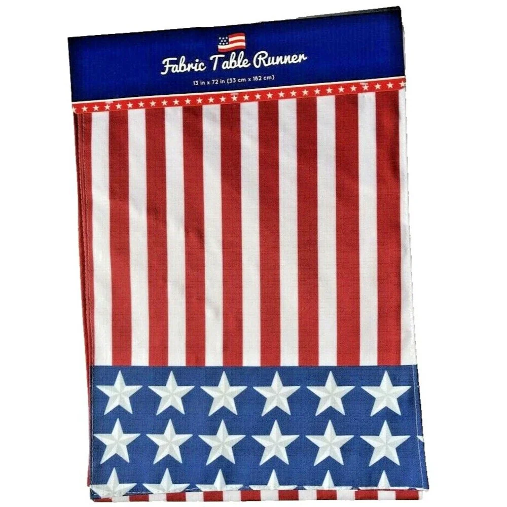 American Flag Patriotic 4th Of July Table Runner 13x72